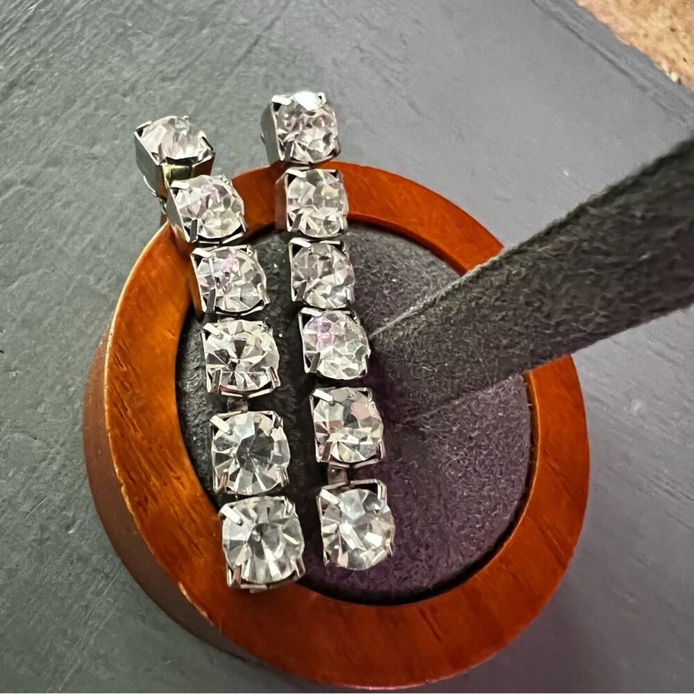 Bling Rhinestones Dangle Earrings - Picture 4 of 6